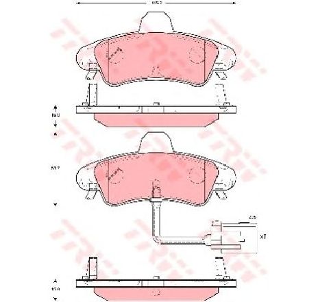 Set placute frana,frana disc TRW GDB1581</br>Piesa auto pentru Frana disc Set placute frana,frana disc TRW GDB1581</br>Piesa auto pentru Frana disc