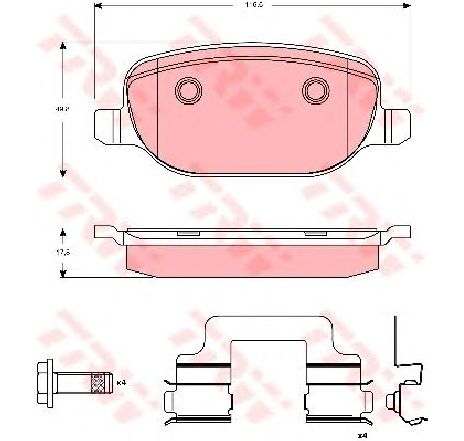 Set placute frana,frana disc TRW GDB1650 Set placute frana,frana disc TRW GDB1650
