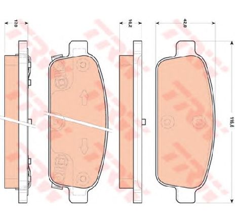 Set placute frana,frana disc TRW GDB1844 Set placute frana,frana disc TRW GDB1844