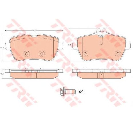 Set placute frana,frana disc TRW GDB2014 Set placute frana,frana disc TRW GDB2014