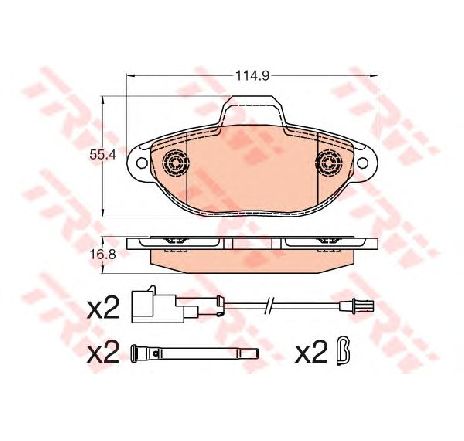Set placute frana,frana disc TRW GDB2041 Set placute frana,frana disc TRW GDB2041