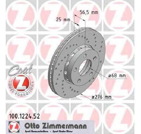 Disc frana ZIMMERMANN 100.1224.52</br>Piesa auto pentru Frana disc Disc frana ZIMMERMANN 100.1224.52</br>Piesa auto pentru Frana disc