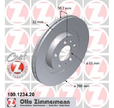 Disc frana ZIMMERMANN 100.1234.20</br>Piesa auto pentru Frana disc Disc frana ZIMMERMANN 100.1234.20</br>Piesa auto pentru Frana disc