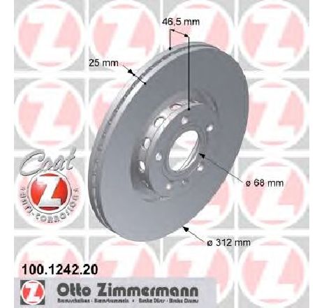Disc frana ZIMMERMANN 100.1242.20 Disc frana ZIMMERMANN 100.1242.20