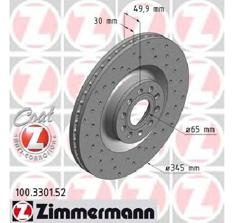 Disc frana ZIMMERMANN 100.3301.52</br>Piesa auto pentru Frana disc Disc frana ZIMMERMANN 100.3301.52</br>Piesa auto pentru Frana disc