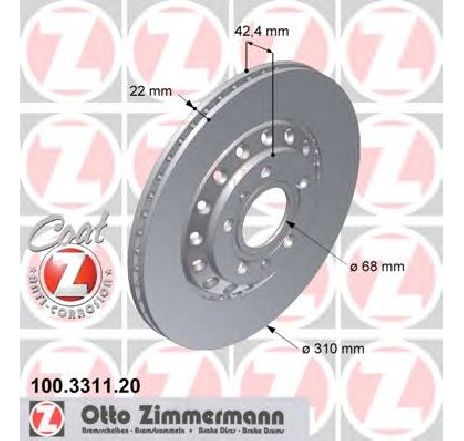 Disc frana ZIMMERMANN 100.3311.20</br>Piesa auto pentru Frana disc Disc frana ZIMMERMANN 100.3311.20</br>Piesa auto pentru Frana disc