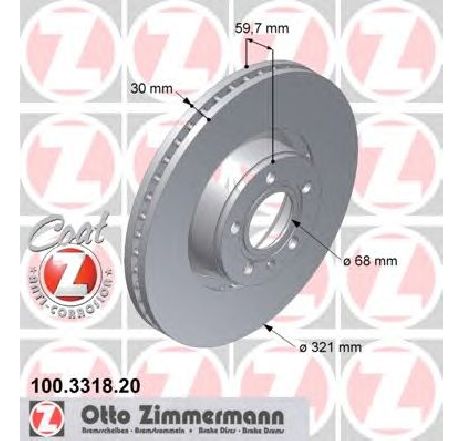 Disc frana ZIMMERMANN 100.3318.20 Disc frana ZIMMERMANN 100.3318.20