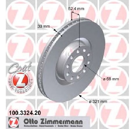 Disc frana ZIMMERMANN 100.3324.20</br>Piesa auto pentru Frana disc Disc frana ZIMMERMANN 100.3324.20</br>Piesa auto pentru Frana disc