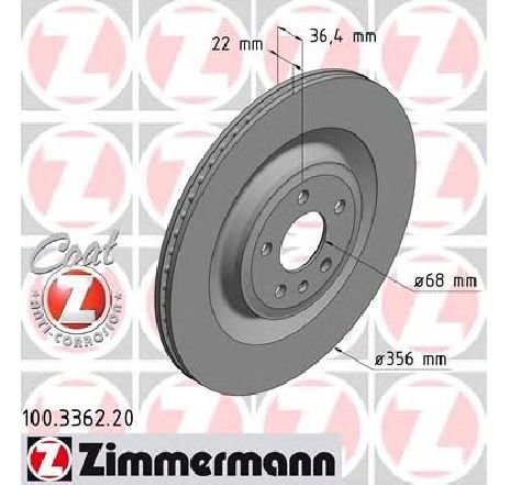 Disc frana ZIMMERMANN 100.3362.20</br>Piesa auto pentru Frana disc Disc frana ZIMMERMANN 100.3362.20</br>Piesa auto pentru Frana disc