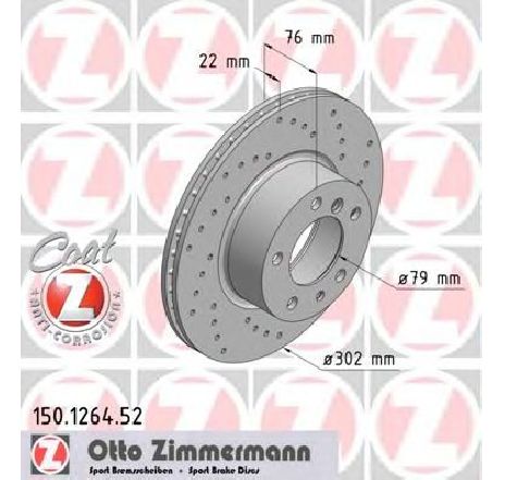 Disc frana ZIMMERMANN 150.1264.52</br>Piesa auto pentru Frana disc Disc frana ZIMMERMANN 150.1264.52</br>Piesa auto pentru Frana disc