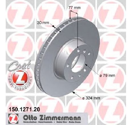 Disc frana ZIMMERMANN 150.1271.20</br>Piesa auto pentru Frana disc Disc frana ZIMMERMANN 150.1271.20</br>Piesa auto pentru Frana disc