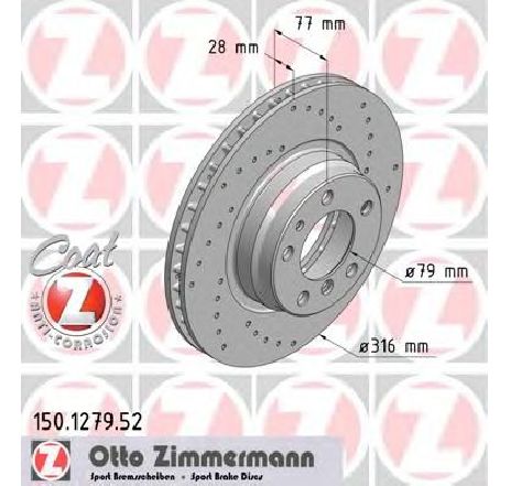 Disc frana ZIMMERMANN 150.1279.52</br>Piesa auto pentru Frana disc Disc frana ZIMMERMANN 150.1279.52</br>Piesa auto pentru Frana disc