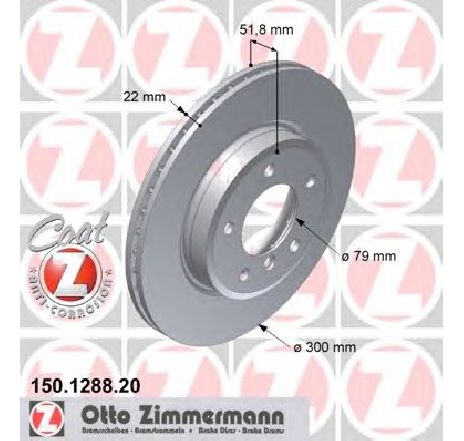 Disc frana ZIMMERMANN 150.1288.20 Disc frana ZIMMERMANN 150.1288.20