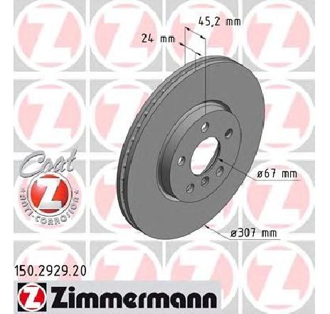 Disc frana ZIMMERMANN 150.2929.20 Disc frana ZIMMERMANN 150.2929.20