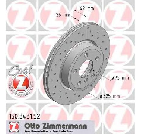 Disc frana ZIMMERMANN 150.3431.52</br>Piesa auto pentru Frana disc Disc frana ZIMMERMANN 150.3431.52</br>Piesa auto pentru Frana disc