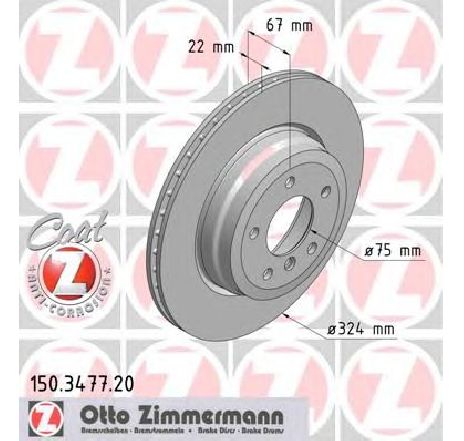 Disc frana ZIMMERMANN 150.3477.20 Disc frana ZIMMERMANN 150.3477.20