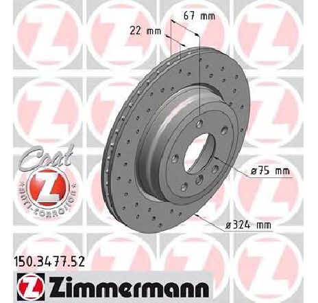 Disc frana ZIMMERMANN 150.3477.52</br>Piesa auto pentru Frana disc Disc frana ZIMMERMANN 150.3477.52</br>Piesa auto pentru Frana disc