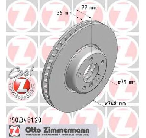 Disc frana ZIMMERMANN 150.3481.20</br>Piesa auto pentru Frana disc Disc frana ZIMMERMANN 150.3481.20</br>Piesa auto pentru Frana disc