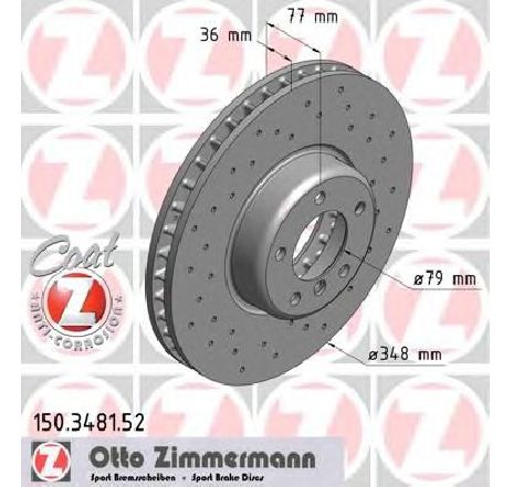 Disc frana ZIMMERMANN 150.3481.52</br>Piesa auto pentru Frana disc Disc frana ZIMMERMANN 150.3481.52</br>Piesa auto pentru Frana disc