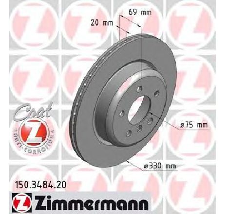 Disc frana ZIMMERMANN 150.3484.20 Disc frana ZIMMERMANN 150.3484.20