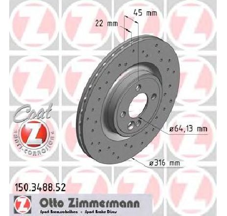 Disc frana ZIMMERMANN 150.3488.52</br>Piesa auto pentru Frana disc Disc frana ZIMMERMANN 150.3488.52</br>Piesa auto pentru Frana disc