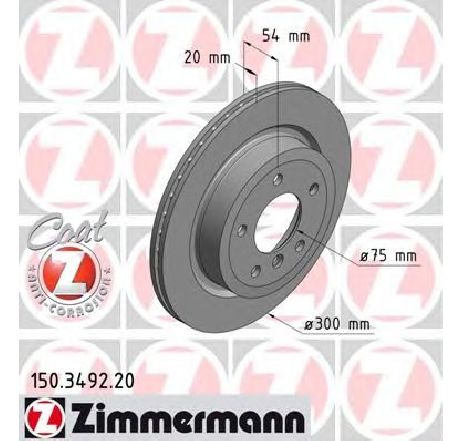 Disc frana ZIMMERMANN 150.3492.20 Disc frana ZIMMERMANN 150.3492.20