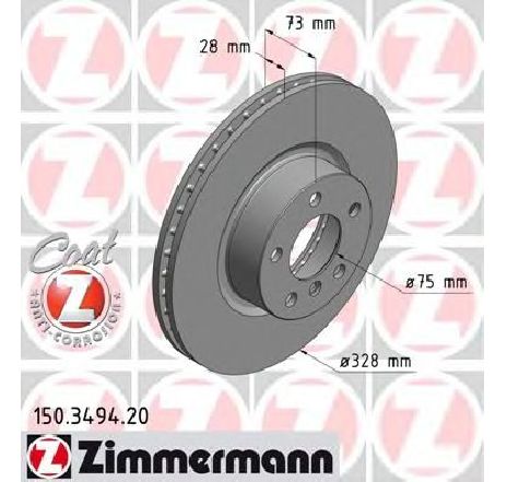 Disc frana ZIMMERMANN 150.3494.20 Disc frana ZIMMERMANN 150.3494.20