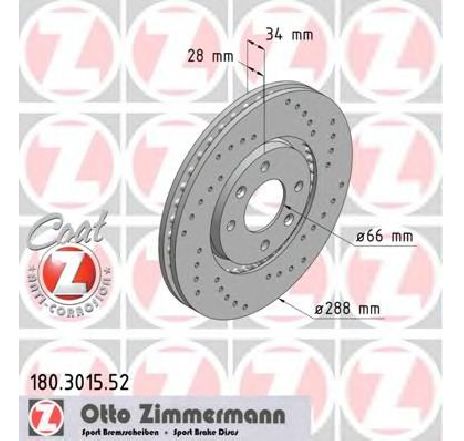 Disc frana ZIMMERMANN 180.3015.52</br>Piesa auto pentru Frana disc Disc frana ZIMMERMANN 180.3015.52</br>Piesa auto pentru Frana disc