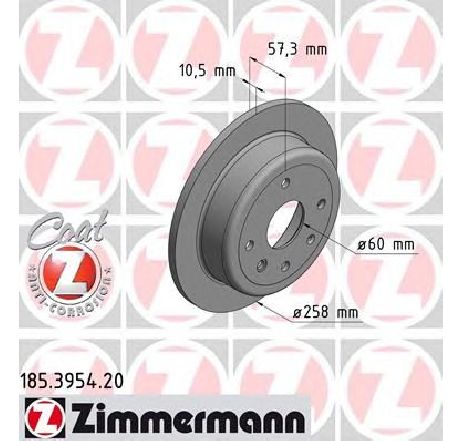 Disc frana ZIMMERMANN 185.3954.20 Disc frana ZIMMERMANN 185.3954.20