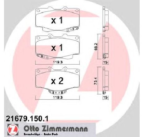 Set placute frana,frana disc ZIMMERMANN 21679.150.1 Set placute frana,frana disc ZIMMERMANN 21679.150.1