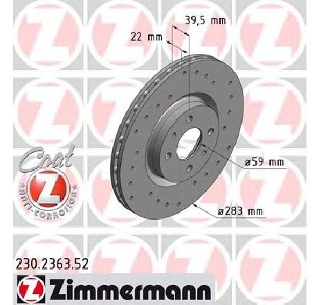 Disc frana ZIMMERMANN 230.2363.52</br>Piesa auto pentru Frana disc Disc frana ZIMMERMANN 230.2363.52</br>Piesa auto pentru Frana disc