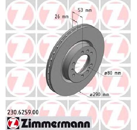 Disc frana ZIMMERMANN 230.6259.00 Disc frana ZIMMERMANN 230.6259.00