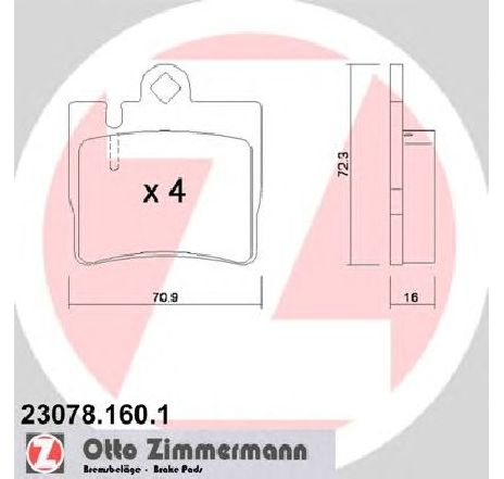 Set placute frana,frana disc ZIMMERMANN 23078.160.1</br>Piesa auto pentru Frana disc Set placute frana,frana disc ZIMMERMANN 23078.160.1</br>Piesa auto pentru Frana disc
