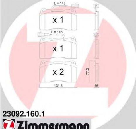 Set placute frana,frana disc ZIMMERMANN 23092.160.1</br>Piesa auto pentru Frana disc Set placute frana,frana disc ZIMMERMANN 23092.160.1</br>Piesa auto pentru Frana disc