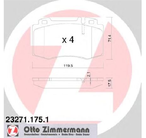 Set placute frana,frana disc ZIMMERMANN 23271.175.1</br>Piesa auto pentru Frana disc Set placute frana,frana disc ZIMMERMANN 23271.175.1</br>Piesa auto pentru Frana disc