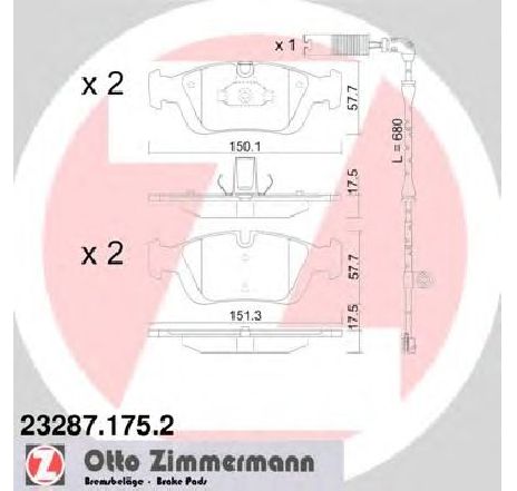 Set placute frana,frana disc ZIMMERMANN 23287.175.2</br>Piesa auto pentru Frana disc Set placute frana,frana disc ZIMMERMANN 23287.175.2</br>Piesa auto pentru Frana disc