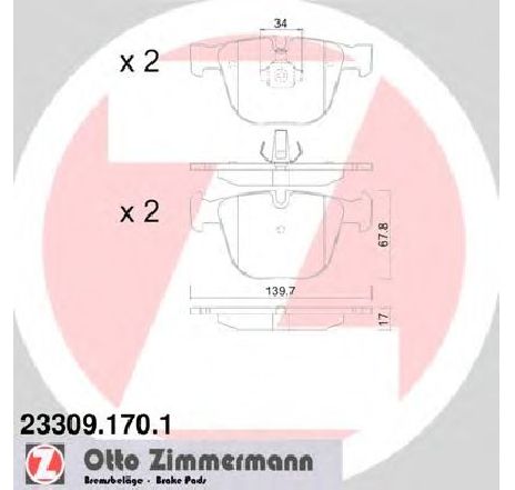 Set placute frana,frana disc ZIMMERMANN 23309.170.1</br>Piesa auto pentru Frana disc Set placute frana,frana disc ZIMMERMANN 23309.170.1</br>Piesa auto pentru Frana disc