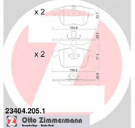 Set placute frana,frana disc ZIMMERMANN 23404.205.1</br>Piesa auto pentru Frana disc Set placute frana,frana disc ZIMMERMANN 23404.205.1</br>Piesa auto pentru Frana disc