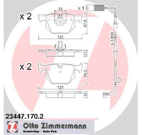 Set placute frana,frana disc ZIMMERMANN 23447.170.2</br>Piesa auto pentru Frana disc Set placute frana,frana disc ZIMMERMANN 23447.170.2</br>Piesa auto pentru Frana disc