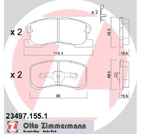 Set placute frana,frana disc ZIMMERMANN 23497.155.1</br>Piesa auto pentru Frana disc Set placute frana,frana disc ZIMMERMANN 23497.155.1</br>Piesa auto pentru Frana disc