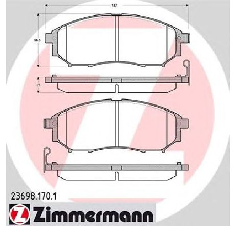 Set placute frana,frana disc ZIMMERMANN 23698.170.1</br>Piesa auto pentru Frana disc Set placute frana,frana disc ZIMMERMANN 23698.170.1</br>Piesa auto pentru Frana disc