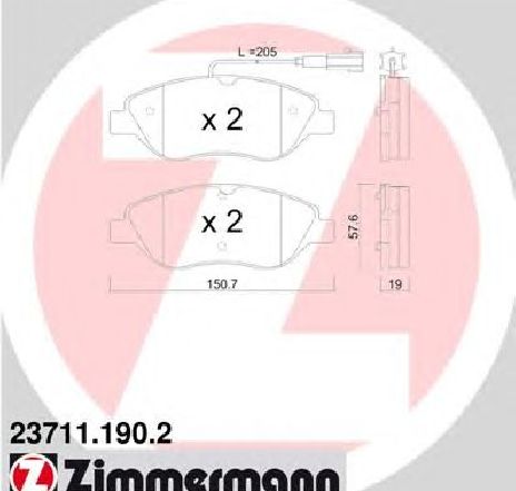 Set placute frana,frana disc ZIMMERMANN 23711.190.2</br>Piesa auto pentru Frana disc Set placute frana,frana disc ZIMMERMANN 23711.190.2</br>Piesa auto pentru Frana disc