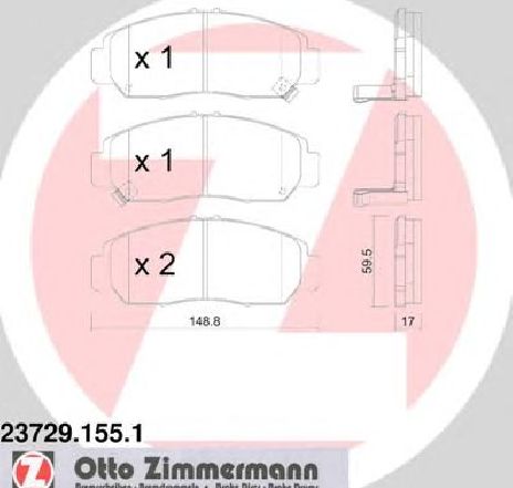Set placute frana,frana disc ZIMMERMANN 23729.155.1</br>Piesa auto pentru Frana disc Set placute frana,frana disc ZIMMERMANN 23729.155.1</br>Piesa auto pentru Frana disc
