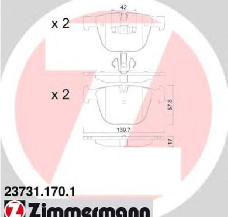 Set placute frana,frana disc ZIMMERMANN 23731.170.1</br>Piesa auto pentru Frana disc Set placute frana,frana disc ZIMMERMANN 23731.170.1</br>Piesa auto pentru Frana disc