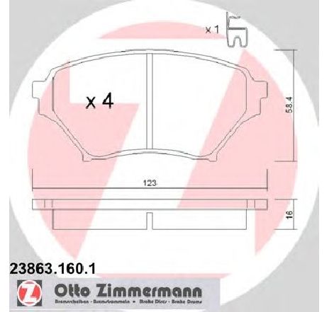 Set placute frana,frana disc ZIMMERMANN 23863.160.1</br>Piesa auto pentru Frana disc Set placute frana,frana disc ZIMMERMANN 23863.160.1</br>Piesa auto pentru Frana disc
