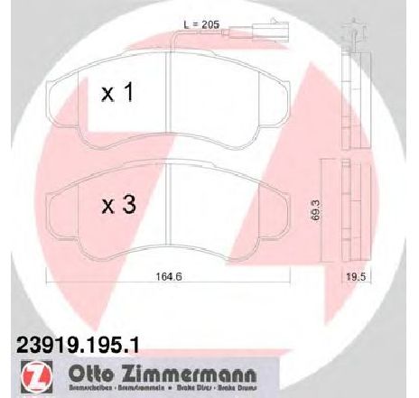 Set placute frana,frana disc ZIMMERMANN 23919.195.1</br>Piesa auto pentru Frana disc Set placute frana,frana disc ZIMMERMANN 23919.195.1</br>Piesa auto pentru Frana disc