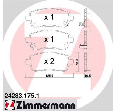 Set placute frana,frana disc ZIMMERMANN 24283.175.1</br>Piesa auto pentru Frana disc Set placute frana,frana disc ZIMMERMANN 24283.175.1</br>Piesa auto pentru Frana disc