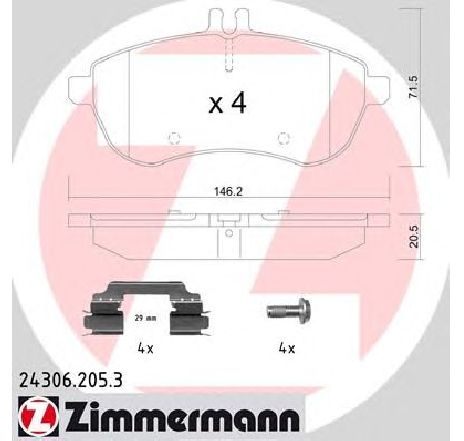 Set placute frana,frana disc ZIMMERMANN 24306.205.3</br>Piesa auto pentru Frana disc Set placute frana,frana disc ZIMMERMANN 24306.205.3</br>Piesa auto pentru Frana disc