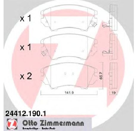 Set placute frana,frana disc ZIMMERMANN 24412.190.1</br>Piesa auto pentru Piese de service/ Inspectie / Intretinere Set placute frana,frana disc ZIMMERMANN 24412.190.1</br>Piesa auto pentru Piese de service/ Inspectie / Intretinere