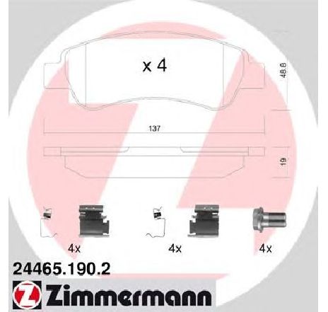 Set placute frana,frana disc ZIMMERMANN 24465.190.2</br>Piesa auto pentru Frana disc Set placute frana,frana disc ZIMMERMANN 24465.190.2</br>Piesa auto pentru Frana disc